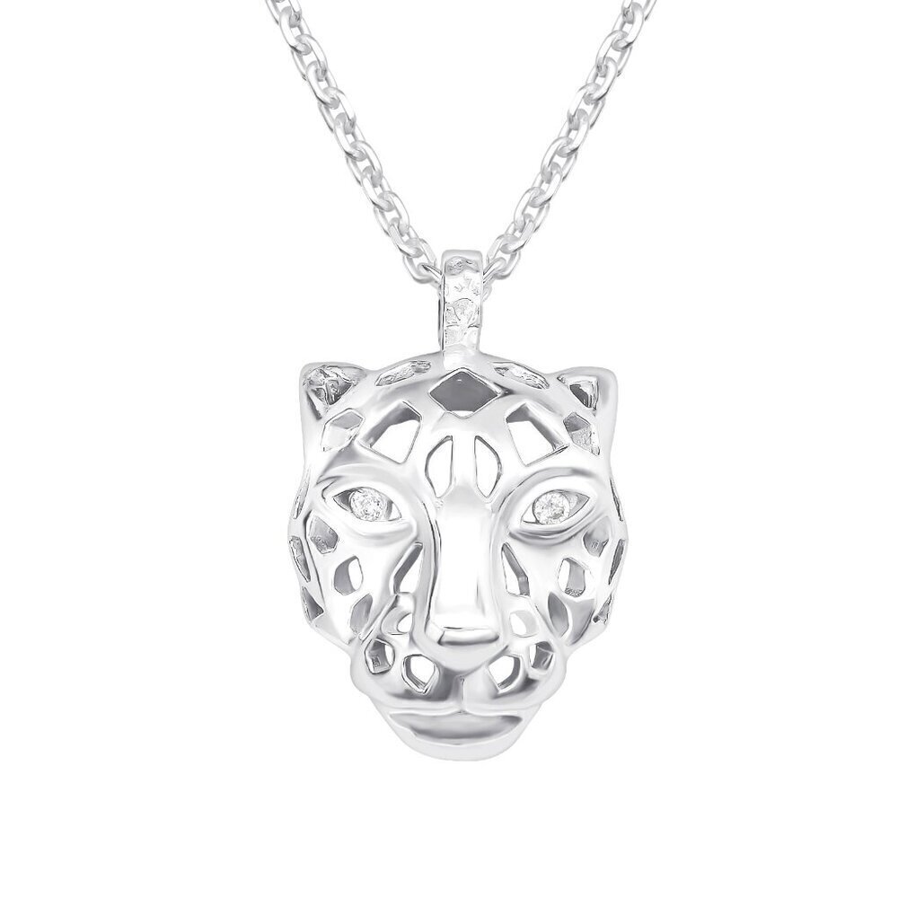 Sterling Silver CZ Cheetah Necklace - Picture 1 of 10